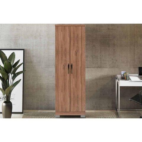 Armário Multiuso Lavanderia 424 C/ 2 Portas e Pés Freijo - Carraro