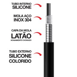 Torneira Misturador Parede Flexível Luxo Preto Fosco 1/4V - 6