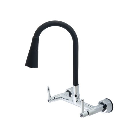 Torneira Misturador Parede Flexível Luxo Preto Fosco 1/4V