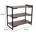 Ver imagem 3 de Estante 3 Prateleiras Slim Preto/Marromle