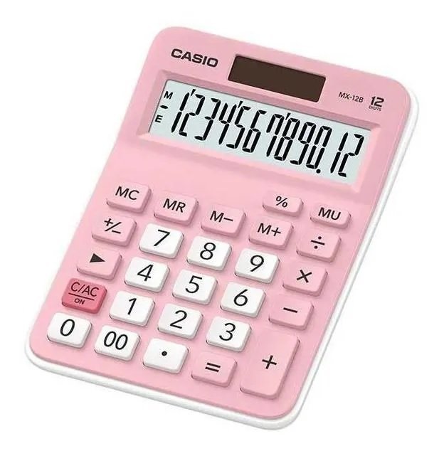 Calculadora de Mesa Pequena 12 dígitos MX-12B - Rosa