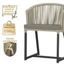 Ver imagem 4 de Mesa com 6 Cadeiras de Jantar Roma 120cm e Noronha em Alumínio Preto Corda Náutica Estofado 8 Trama
