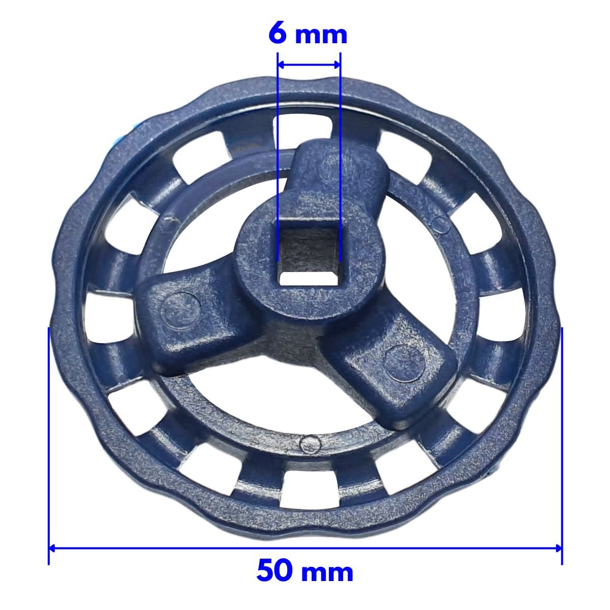 Volante para Registro Gav Bruto 1/2 3/4 Quadrado 6mm Diam 50mm Inquebravel - 12306005088 - 4