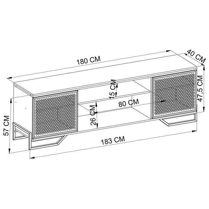 Rack Industrial 180 Cm 2 Pt com Tela em Metal 1027 Preto Pp - 4