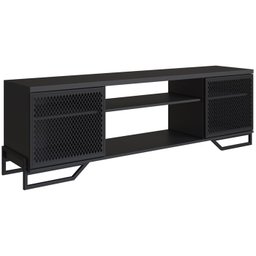 Rack Industrial 180 Cm 2 Pt com Tela em Metal 1027 Preto Pp - 1