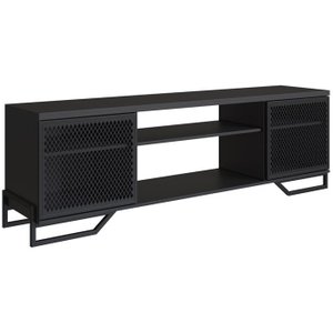 Rack Industrial 180 Cm 2 Pt com Tela em Metal 1027 Preto Pp