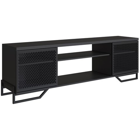 Rack Industrial 180 Cm 2 Pt com Tela em Metal 1027 Preto Pp