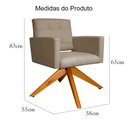 Ver imagem 5 de Poltrona Decorativa Camila Pés Madeira Giratório Suede Capuccino - DS Estofados