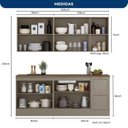 Ver imagem 3 de Cozinha Completa Modulada Americana 4 Peças com Balcão com Tampo e 2 Gavetas Unna Yescasa Griss