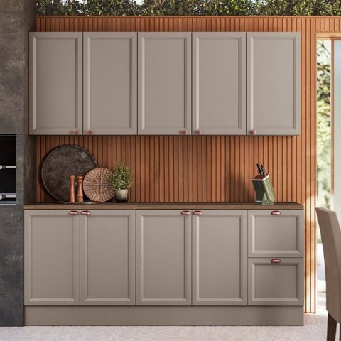 Cozinha Modulada Completa 4 Peças 9 Portas 2 Gavetas Unna