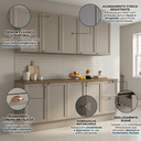 Ver imagem 5 de Cozinha Completa Modulada Americana 4 Peças com Balcão com Tampo e 2 Gavetas Unna Yescasa Gris Cinza