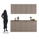 Ver imagem 7 de Cozinha Completa Americana 4 Peças com Balcão com Tampo e 2 Gavetas Unna Yescasa Gris