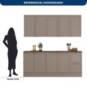 Ver imagem 4 de Cozinha Completa Modulada Americana 4 Peças com Balcão com Tampo e 2 Gavetas Unna Yescasa Griss