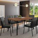 Ver imagem 1 de Conjunto Sala de Jantar 6 Cadeiras San Paolo Carraro Nogal Preto
