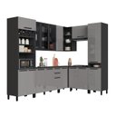 Ver imagem 2 de Cozinha Modulada Canto Torre Quente 8 Peças Diamante Cinza/Chumbo/Titânio