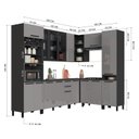 Ver imagem 3 de Cozinha Modulada Canto Torre Quente 8 Peças Diamante Cinza/Chumbo/Titânio