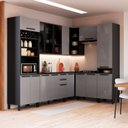 Ver imagem 1 de Cozinha Modulada Canto Torre Quente 8 Peças Diamante Cinza/Chumbo/Titânio