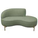 Ver imagem 5 de Sofá Curvo 2 Lugares 150cm Braço Dir. Thommy Pés Ouro Bouclé Verde Claro - Nexta Casa