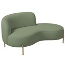 Ver imagem 1 de Sofá Curvo 2 Lugares 150cm Braço Dir. Thommy Pés Ouro Bouclé Verde Claro - Nexta Casa