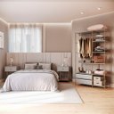 Ver imagem 1 de Conjunto Dormitório 3 Peças Arenas e Dourado Placa Ponto P1026 P1025