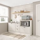 Ver imagem 1 de Cozinha Completa 2 Peças com Rodapé 115,5x200cm Off White Branco Yescasa