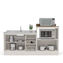 Ver imagem 4 de Cozinha Completa 2 Peças com Rodapé 115,5x200cm Off White Branco Yescasa