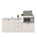 Ver imagem 2 de Cozinha Completa 2 Peças com Rodapé 115,5x200cm Off White Branco Yescasa