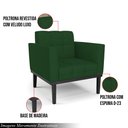 Ver imagem 3 de Poltrona Decorativa Karen Pés Fixo em Madeira Preto Veludo Verde Esmeralda G19 - Gran Belo