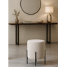 Puff Siena Decorativo Tecido Boucle Banqueta Redondo Pés de Metal - 1