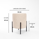 Ver imagem 3 de Puff Siena Decorativo Tecido Boucle Banqueta Redondo Pés de Metal