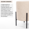 Puff Siena Decorativo Tecido Boucle Banqueta Redondo Pés de Metal - 6