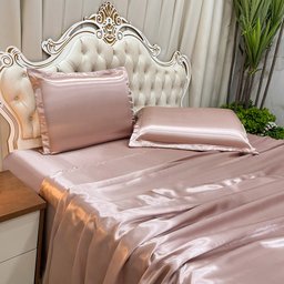 Jogo de Cama Lençol Casal Luxo Charmousse 4 Peças - Rosê - 1