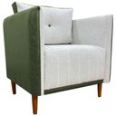 Ver imagem 1 de Poltrona Decorativa para Sala Recepção Consultório Aviv Luxo Corino e Linho