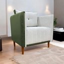 Ver imagem 2 de Poltrona Decorativa para Sala Recepção Consultório Aviv Luxo Corino e Linho
