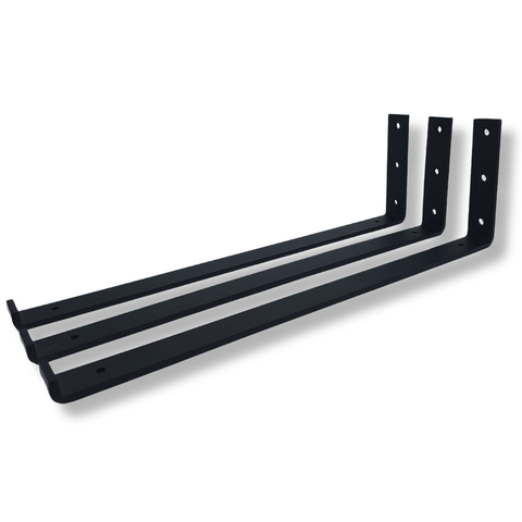 Kit 3 Suportes de Parede 40cm Mão Francesa para Prateleira Estilo Moderno Formato L Preto
