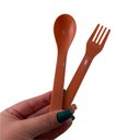 Ver imagem 6 de Kit Refeição Infantil Prato Talheres Tijelinha Criança Bebê Papinha Marrom