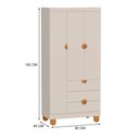 Ver imagem 5 de Cômoda Sapateira 1 Porta e 4 Gavetas e Guarda Roupa 3 Portas e 3 Gavetas Apolo Areia Fosco - Reller