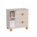 Ver imagem 4 de Cômoda Sapateira 1 Porta e 4 Gavetas e Guarda Roupa 3 Portas e 3 Gavetas Apolo Areia Fosco - Reller