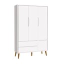Ver imagem 2 de Jogo de Quarto Infantil Theo Guarda Roupa 3 Portas e Cômoda 6 Gavetas Branco Fosco com Pés Amadeirad