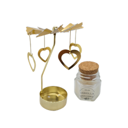 Castiçal Coração Amor Borboleta Dourado Giratório Porta Vela:borboleta - 6