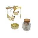 Ver imagem 2 de Castiçal Coração Amor Borboleta Dourado Giratório Porta Vela:borboleta