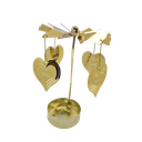 Ver imagem 3 de Castiçal Coração Amor Borboleta Dourado Giratório Porta Vela:borboleta