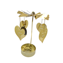 Castiçal Coração Amor Borboleta Dourado Giratório Porta Vela:borboleta - 3