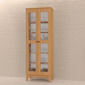 Cristaleira Maya Tuboarte 100% em Mdf com 2 Portas e Kit Pés