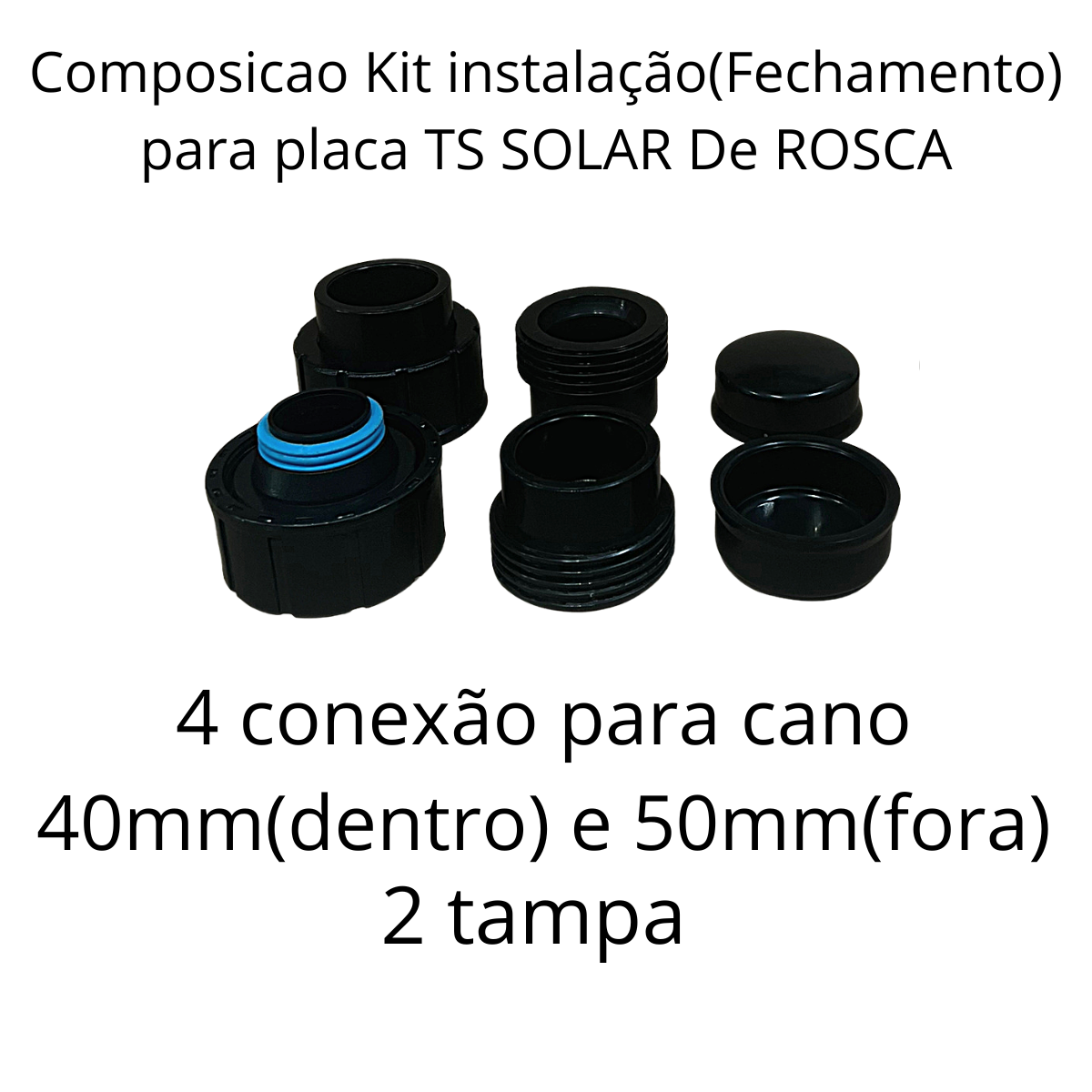 Kit Aquecedor Solar Piscina 6 placas 2 Metros TS-SOLAR ROSCA - 2