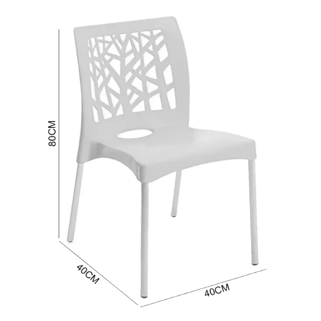 Cadeira Nature com Pés de Alumínio Forte Plástico Cor Preto - 2