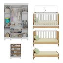 Ver imagem 5 de Quarto de Bebê Completo com Berço Americano 3 em 1 Allegra Multimóveis Mp4586 Branco/madeirado