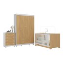 Ver imagem 2 de Quarto de Bebê Completo com Berço Americano 3 em 1 Allegra Multimóveis Mp4586 Branco/madeirado