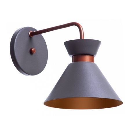 Arandela Interno Retro Dubai Alumínio Decorações: Cor Cinza Com Cobre