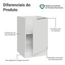 Ver imagem 3 de Balcão de Cozinha 50cm 1 Porta (sem Tampo) Branco Stella Madesa